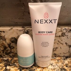 Nexxt Body Care Deo- Roll On + Nexxt Body Care Pink Sugar Glitter Body Lotion